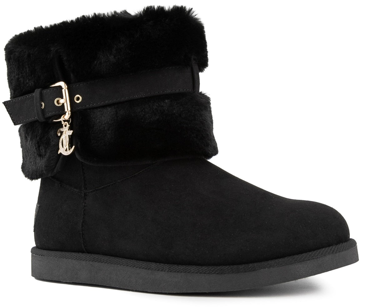 Juicy Couture Women's Koala Winter Booties Black Size 9 M