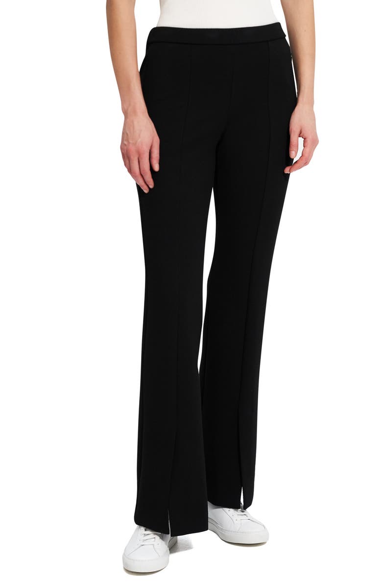 Theory Women's Demitria Slit Double Knit Pants Black Size 10