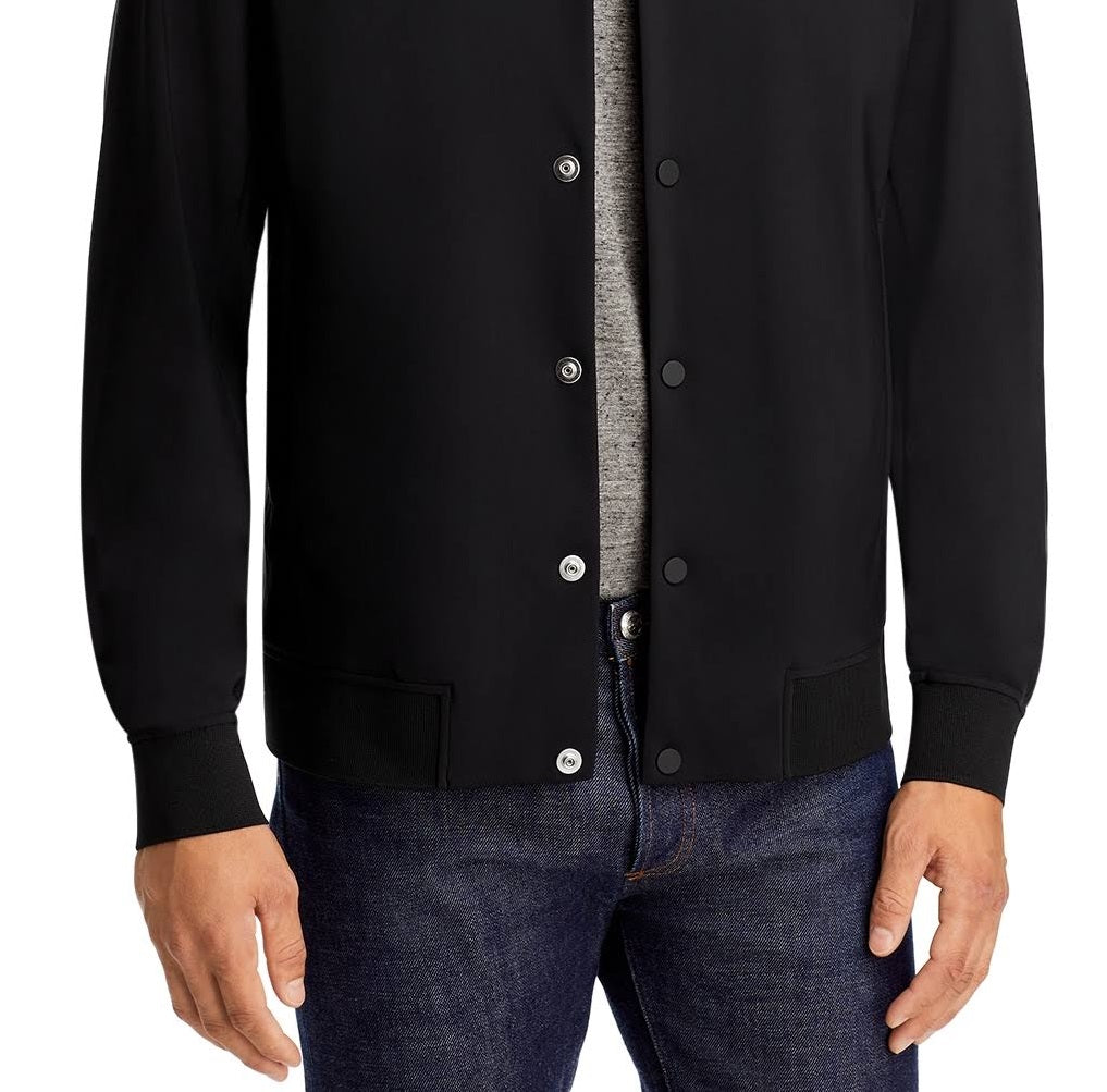 Theory Men's Murphy Precision Slim Fit Bomber Jacket Black Size Large