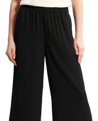 Theory Women's Easy Wide Leg Recycled Polyester Pants Black Size Large