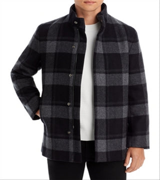 Theory Men's Clarence Rush Plaid Coat Black Size Small