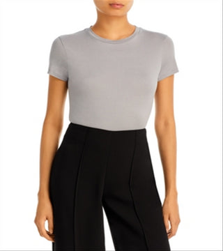 Theory Women's Apex Tiny Tee Gray Size Medium