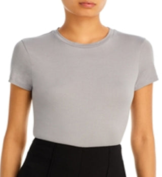 Theory Women's Apex Tiny Tee Gray Size Medium
