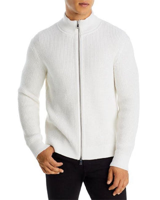 Theory Men's Gary Full Zip Sweater White Size Medium