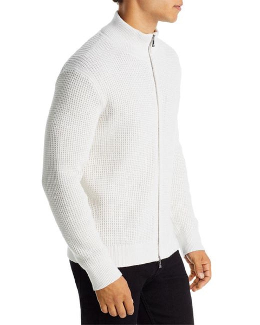 Theory Men's Gary Full Zip Sweater White Size Medium