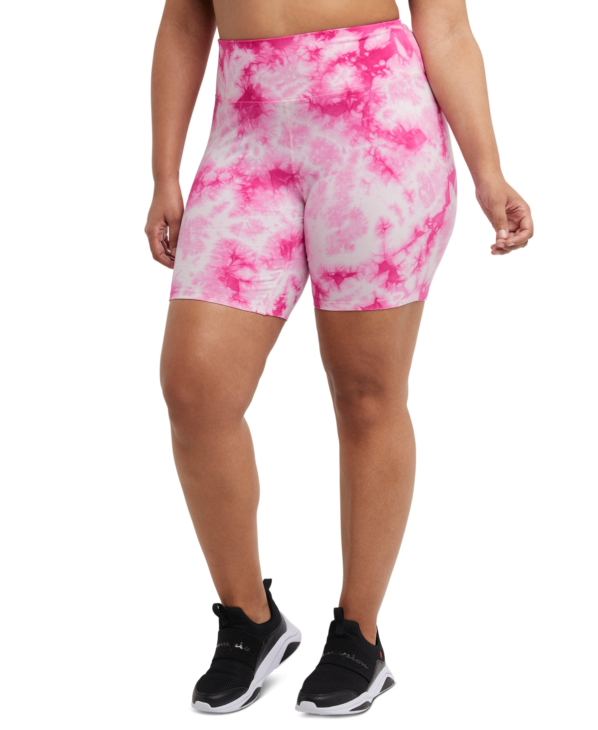 Champion Women's Authentic Tie Dyed Bike Shorts Pink Size 4X