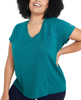 Champion Women's Powerblend T-Shirt Green Size 3X