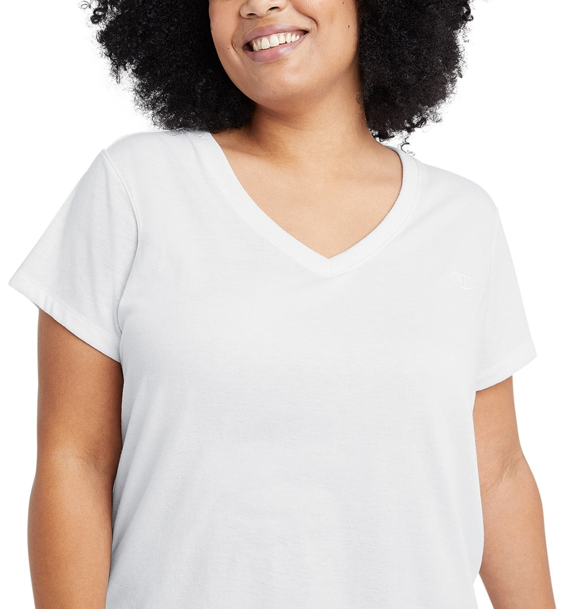 Champion Women's Powerblend T-Shirt White Size 1X