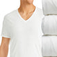 Hanes Men's Ultimate 4 Pk Moisture Wicking Stretch V Neck T-Shirts White Size M