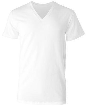 Hanes Men's Ultimate 4 Pk Moisture Wicking Stretch V Neck T-Shirts White Size M