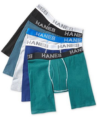 Hanes Men's 5 Pk Ultimate Stretch Longer Leg Boxer Briefs Green Size Large