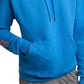 Champion Men's Powerblend Standard Fit Logo Print Fleece Hoodie Blue Size Large