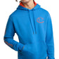 Champion Men's Powerblend Standard Fit Logo Print Fleece Hoodie Blue Size Large