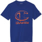 Champion Men's Classic Standard Fit Logo Graphic T-Shirt Blue Size Small