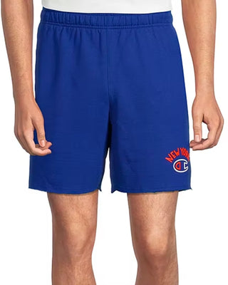 Champion Men's Powerblend Standard Fit Logo Print 7 Fleece Shorts Blue Size XXL