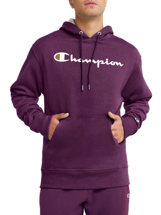 Champion Men's Powerblend Graphic Hoodie Purple Size Large