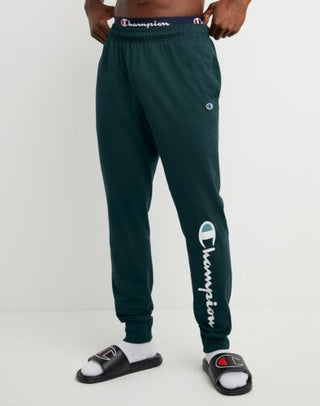 Champion Men's Powerblend Fleece Jogger Pants Green Size L