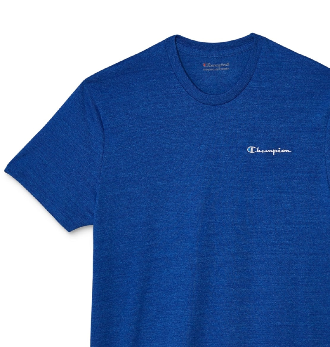 Champion Men's Powerblend Slim Fit Embroidered Logo T-Shirt Blue Size Medium