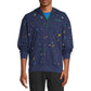 Champion Men's Slim Fit Global Explorer Quarter Zip Paint Splatter Hoodie Blue