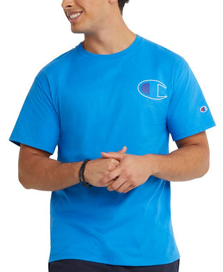 Champion Men's Classic Standard Fit Logo Graphic T-Shirt Blue Size XX-Large
