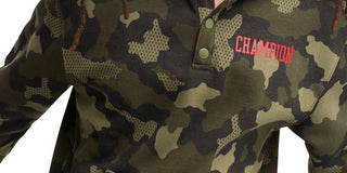 Champion Men's Standard Fit Camouflage Fleece Hoodie Green Size Medium