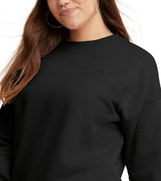 Champion Women's Powerblend Fleece Crewneck Sweatshirt Black Size Small