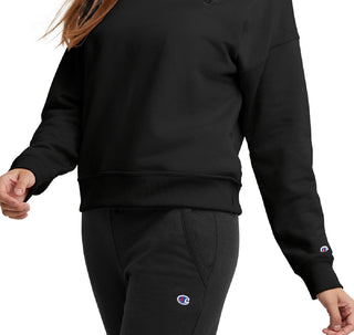 Champion Women's Powerblend Fleece Crewneck Sweatshirt Black Size Small