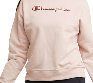 Champion Women's Powerblend Crewneck Sweatshirt Pink Size X-Large