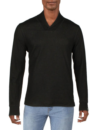 Ralph Lauren Men's Pullover Shawl Neck Sleep Shirt Black Size Medium