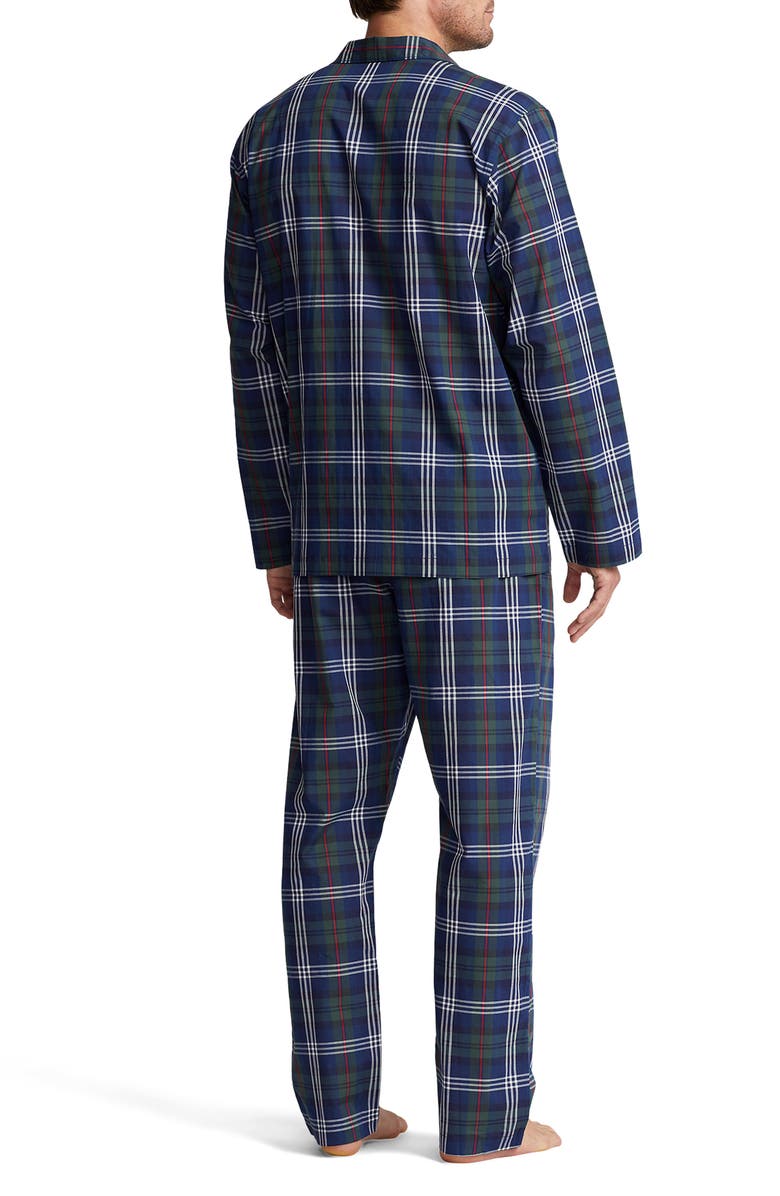Ralph Lauren Men's Plaid Woven Cotton Pajamas Blue  Size Large
