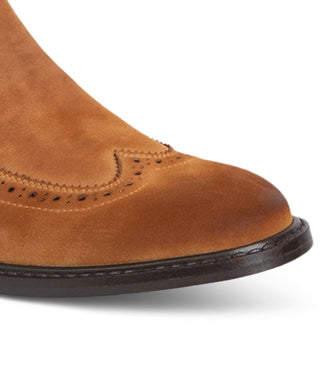 Kenneth Cole Reaction Men's Perforated Comfort Knock Wingtip Toe Block Heel Chelsea Brown Size 10.5 M