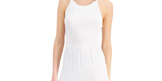 Willow Drive Women's Tiered High Low Sleeveless Dress White Size Medium