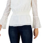 Willow Drive Women's Cold Shoulder Smocked Waist Top White Size X-Large