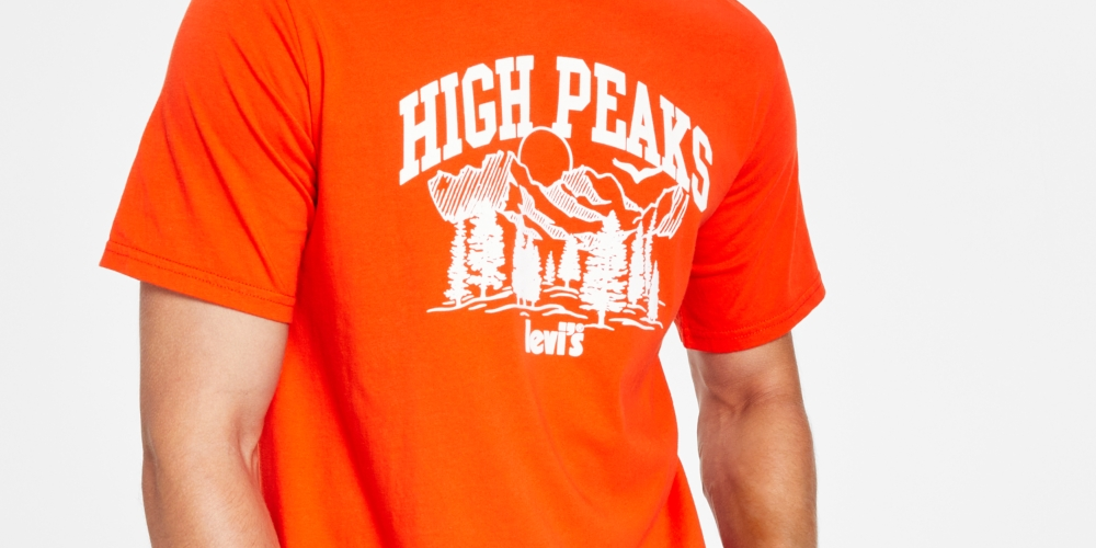 Levi's Men's Relaxed Fit Short Sleeve Graphic T-Shirt Orange Size XX-Large