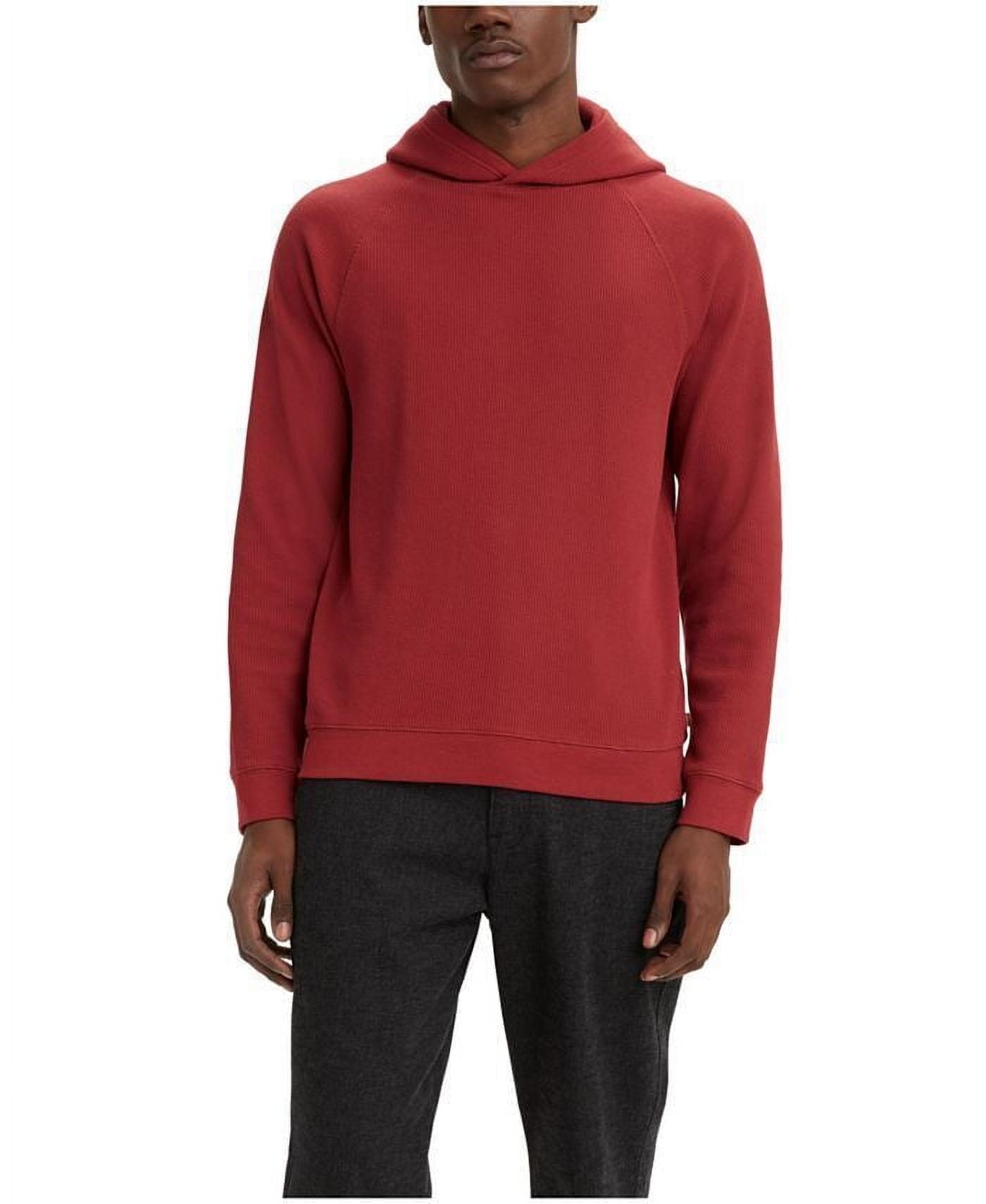 Levi's Men's Seasonal Relaxed Fit Hooded Thermal T shirt Red Size Small