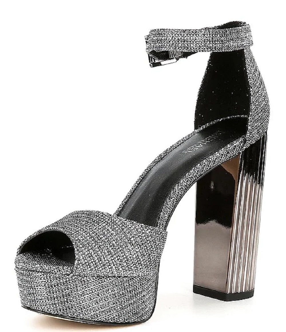 Michael Kors Women's Porter Platform Ankle Strap Sandal Gray Size 7.5