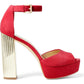 Michael Kors Women's Porter Platform Ankle Strap Sandal Red Size 6