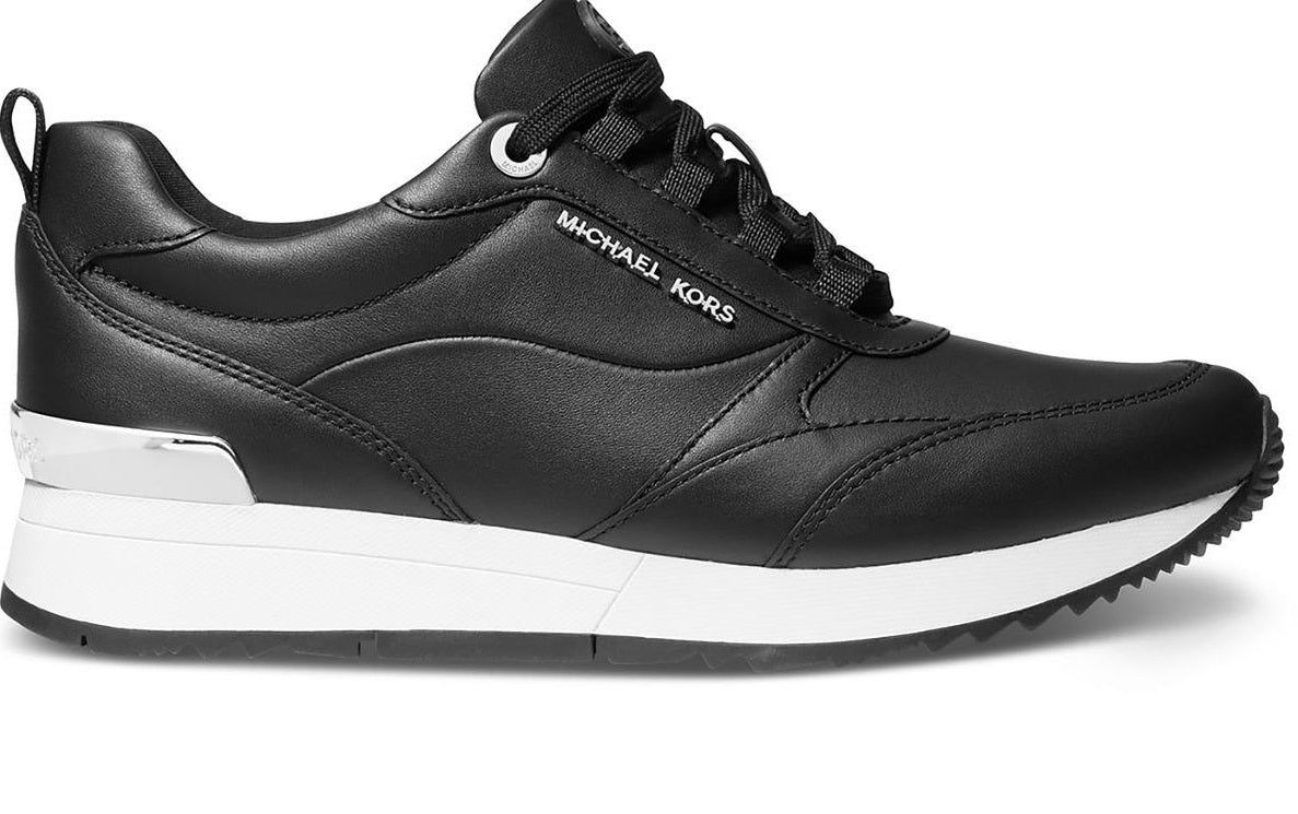 Michael Kors Women's Allie Stride Trainer Lace Up Sneakers Shoes Black Size 7M