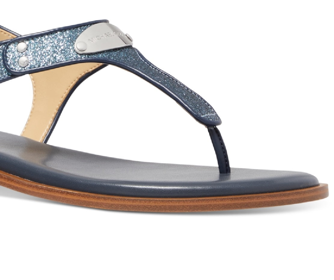 Michael Kors Women's Logo Plate Slingback Sandal Blue Size 6.5