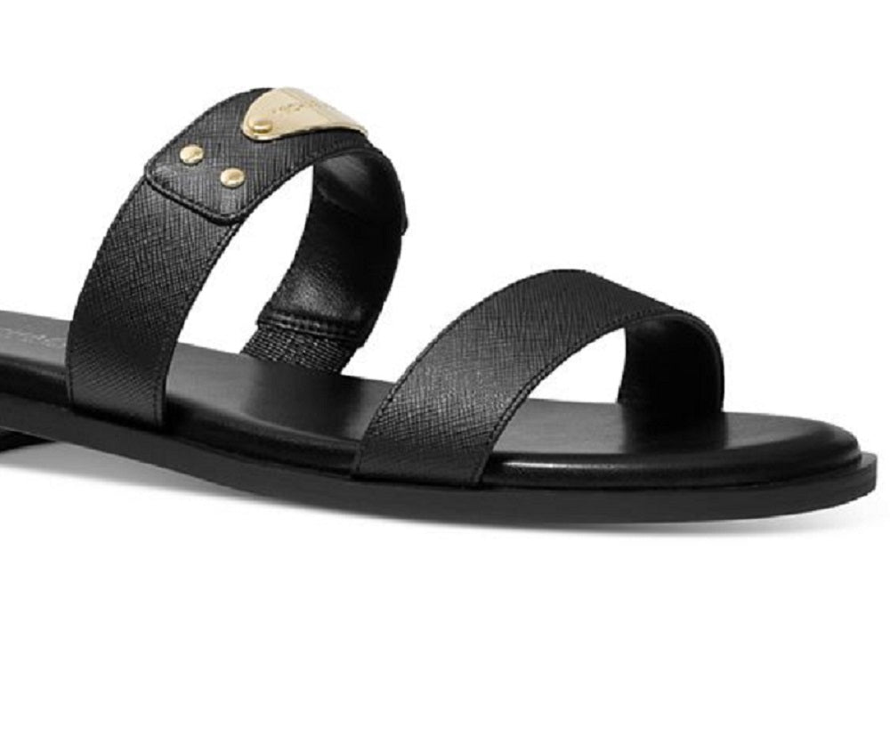 Michael Kors Women's Logo Plate Slide Sandal Black Size 5
