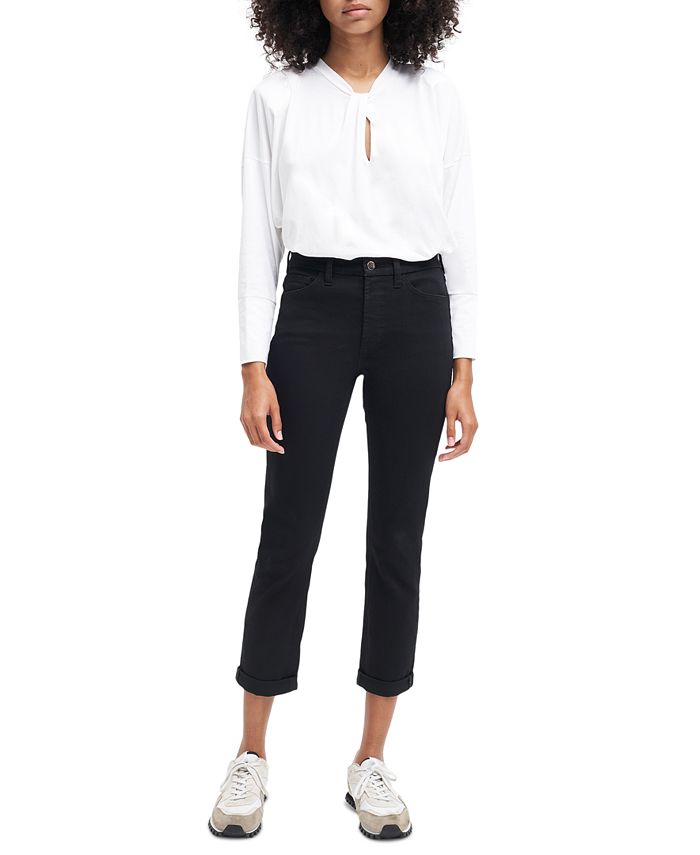 JEN7 Women's Slim Fit Boyfriend Jeans Black Size 6