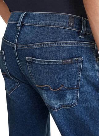 7 For All Mankind Men's Austyn Relaxed Fit Jeans in Twin Peaks Blue Size 34