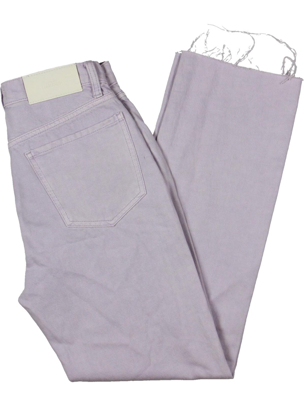 7 For All Mankind Women's Easy Straight Ankle With Cut Hem Pants Purple Size 28