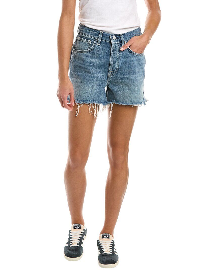JEN7 Women's Easy Ruby High Waist Relaxed Cutoff Denim Shorts Blue Size 27