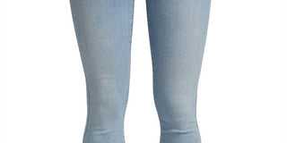 JEN7 Women's Mid Rise Chewed Hem Stretch Skinny Jeans Blue Size 30