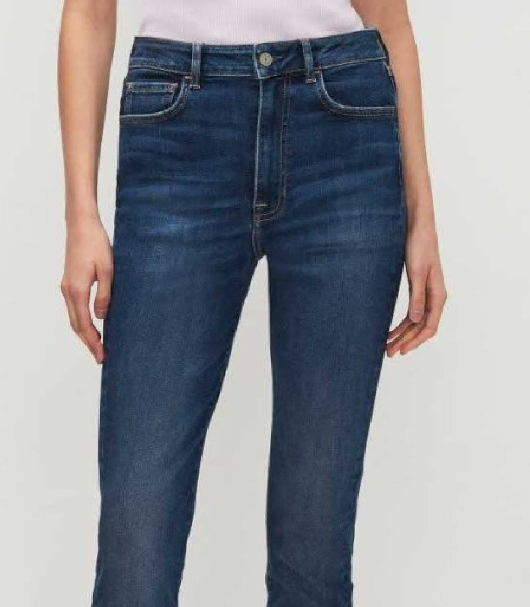 JEN7 Women's No Filter Ultra High Rise Skinny Jeans Blue Size 28