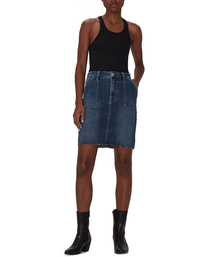 JEN7 Women's Patch Pocket Denim Pencil Skirt Blue Size 4