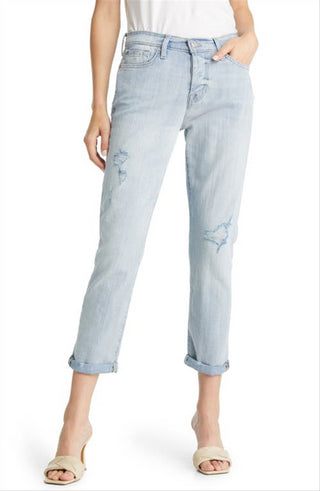 JEN7 Women's High Waist Ankle Boyfriend Jeans Blue Size 30