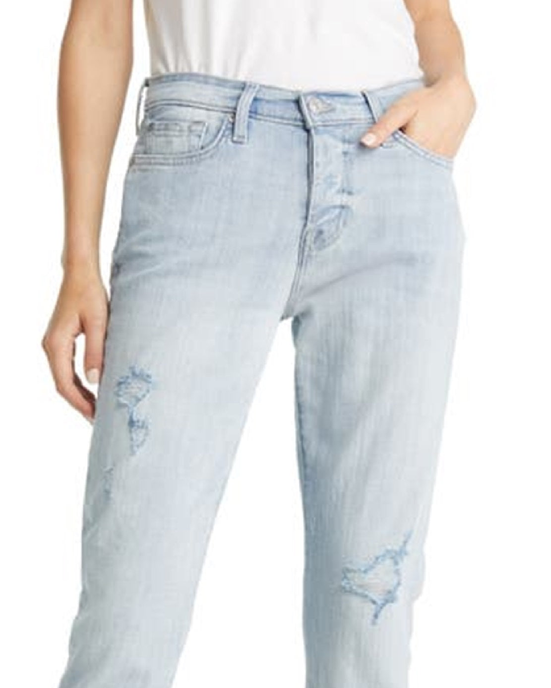 JEN7 Women's High Waist Ankle Boyfriend Jeans Blue Size 30
