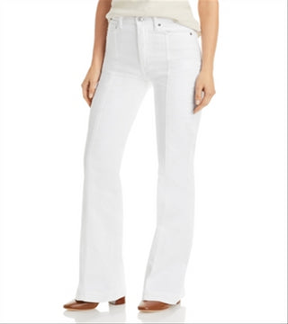 JEN7 Women's High Rise Seam Front Jeans White Size 27
